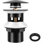 Green mobility - bonde de lavabo avec trop - plein noir mat, chonphan universelle g1 1 / 4  laiton valve ...