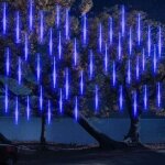 Green mobility - guirlande solaire 10 tubes 30 cm led m�t�ore ? �tanche ip65 ? lumi�re bleue ? effet ...