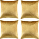 Green mobility - housse de coussin dor�e 45x45 cm housses de coussin en velours paquet de 4 housses de ...