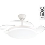 Greenice - ventilateur de plafond led 59w 6980lm cct dc ultra silencieux avec t�l�commande et lames r�tractabl ...