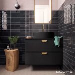 Equipe - carrelage mural effet zellige tribe 6x24, 6cm basalt (0, 5m2) - les carreaux de jean