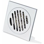 Grille douche anti cheveux siphon de sol en acier inoxydable �pais drain de carr� starlight 100 x 100mm ...