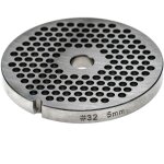 Grille taille 32 pour hachoir  viande - diamtre des trous 5mm, trou central 13, 4mm, acier inoxydable ...