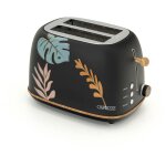 Grille - pain double fente extra large 3, 8 cm ? 6 niveaux de grillage ? acier inoxydable noir mat ? ...