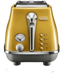Toaster delonghi icona capitals 2 tranches - 900w - grille pain 3 fonctions - chauffe viennoisseries ...