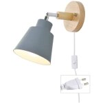 Gris applique murale avec prise electrique et interrupteur moderne por chambre salon, applique murale ...