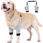 Gris, grand) protecteur de coude pour chien manchon de jambe avant r�glable animal de compagnie op�ration ...
