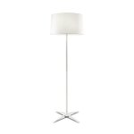Grok - lampadaire � 3 ampoules avec abat - jour en tissu blanc, e27 - leds - c4