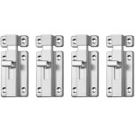 4 pcs loquet, 3'' targette en acier inoxydable, loquet de porte coulissante, pour salle de bain, toilettes, ... 4 pcs loquet, 3'' targette en acier inoxydable, loquet de porte coulissante, pour salle de bain, toilettes, ...