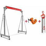 Grue à portique 3 t + palan à chaînes avec pince à poutre mw tools ptlk3 - set3000 Grue à portique 3 t + palan à chaînes avec pince à poutre mw tools ptlk3 - set3000