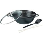 Gsw - wok multifonction 5 pieces 860956 - fonte d'acier - 32 cm - tous feux dont induction