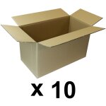 Lot de 10 cartons de dmnagement double cannelure - 53 x 28 x 30 cm
