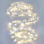 Guirlande - boa - 2 x 5 m�tres - 600 led - blanc chaud - p�tillant - 230v - festilight 54371 - 2 - w9 ...