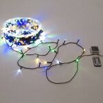 Guirlande extrieure 50m 500 led diamant multicolore 8 jeux dimmable tlcommande cble vert lotti