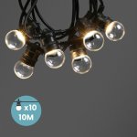 Guirlande guinguette 10m transparents ip65 - guirlande electrique exterieur 10 bulbes dimmables - guirlande ...