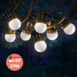 Guirlande guinguette 20m blanc ip65 - guirlande lumineuse extrieur 40 bulbes - guirlande exterieure ...