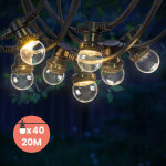 Guirlande guinguette 20m transparente ip65 - guirlande lumineuse extrieur 40 bulbes dimmables - guirlande ...