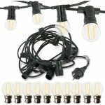 Guirlande guinguette professionnelle 10 ampoules led b22 2w blanc chaud 10 m�tres interconnectable