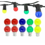 Guirlande guinguette professionnelle 10 culots led b22 multicolores 10 mtres interconnectable + 12 ampoules ...