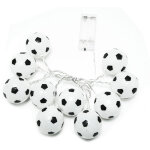 Guirlande led 10 led forme ballon football, int�rieur / ext�rieur, d�coration pour coupe du monde, jardin, ...
