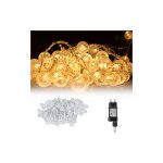 Guirlande lumineuse 20m 160 led boules guirlandes lumineuses pour int�rieur - ext�rieur blanc chaud avec ...