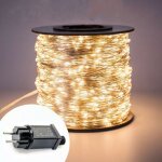 Le guirlande lumineuse 20m, 200 led en cuivre, imperm�able ip65, lumi�re etoil�e, blanc chaud, pour d�coration ...