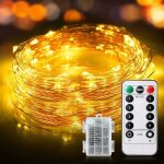 Guirlande lumineuse, 20m et 200 guirlande led piles ip65 etanche 8 modes fairy lights interieur / ext�rieur ...