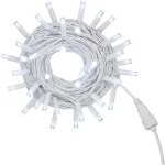 Guirlande lumineuse ettroit 100 led, 10 m, lumi�re blanche, c�ble blanc, ip65, extensible, effet flash, ...
