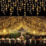 Guirlande lumineuse d'ext�rieur en forme de pluie glac�e - pour sapin de no�l - d�coration de no�l - ...