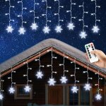Guirlande lumineuse flocon de neige, 4 m 96 led, 8 modes, pour no�l, mariage, anniversaire, jardin, chambre ...