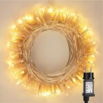 Guirlande lumineuse int�rieur electrique, 10m 100 led blanc chaud sapin de no�l guirlande 8 modes etanche ...