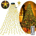 Guirlande lumineuse no�l blanc chaud 2m 400 led 8 modes d'eclairage fonction m�moire pour int�rieur ext�rieur ...
