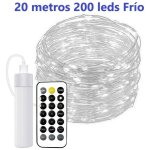 Guirlande lumineuse rechargeable usb 20m 200leds froid avec t�l�commande batterie 1800ma guirlandes led ...