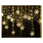 Guirlande lumineuse, rideau lumineux, 4m 96 leds lumi�res de no�l flocon de neige 8 modes d'eclairage, ...