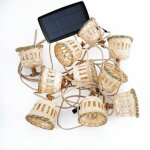 Guirlande lumineuse solaire tanche 10 ampoules cordon jute aurora - new garden