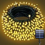 Guirlande lumineuse solaire �tanche - 20 m, 200 led pour pergola, mur, cl�ture, jardin, ext�rieur, 8 ...