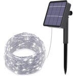 Guirlande lumineuse solaire d'ext�rieur, 120 led, �tanche, 12 m, 8 modes, fil de cuivre, pour jardin, ...