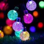 Guirlande lumineuse solaire ext�rieur, 30 jolies bulles led 6, 5 m - 8 modes, �tanche d�coration pour ...