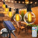 Guirlande lumineuse solaire d'ext�rieur 9 m avec t�l�commande, 15 + 1 led, �tanch�it� ip44, 8 modes, ...