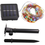 Guirlande lumineuse solaire d'ext�rieur courte, 50 led multicolores, effet lucioles clignotantes, 4, ...