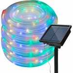 Guirlande lumineuse solaire d'ext�rieur, �tanche 20 m, 200 led, 8 modes, tube en fil de cuivre, guirlande ...