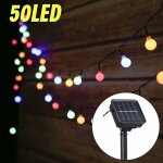 Guirlande lumineuse solaire exterieur, guirlande guinguette solaire 6. 9m 50 led �tanche ip44 avec 8 ...