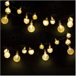 Guirlande lumineuse solaire ext�rieure, diam�tre 2. 4 cm 30 led lumineuse ext�rieur 6. 5m 8 modes etanche ...