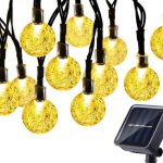 Guirlande lumineuse solaire, hoteril guirlande lumineuse exterieure 50 led cristal boules ip65 etanche ...