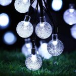 Guirlande lumineuse solaire de jardin 20 led d'ext�rieur boule de cristal guirlande lumineuse de f�e ...