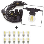 Guirlande portofino ip65 e27 led bulb 12x4w 470lm(2400lm) cri80 3000k noir