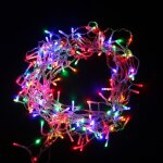 Guirlande rideau stalactite 180led ip44 3m avec timer - multicolore - silamp