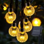 Guirlande solaire exterieur, 12m 100led guirlande lumineuse exterieure solaire, 8 modes ip65 �tanche ...