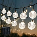 Guirlande solaire exterieur, 50 led 7m guirlande lumineuse exterieure solaire decoration noel exterieur ...