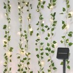 Guirlande solaire exterieur, guirlande lumineuse artificielle lierre 100led 10m guirlande lumineuse exterieure ...